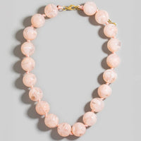 Large Marble Resin Beads Necklace Pink