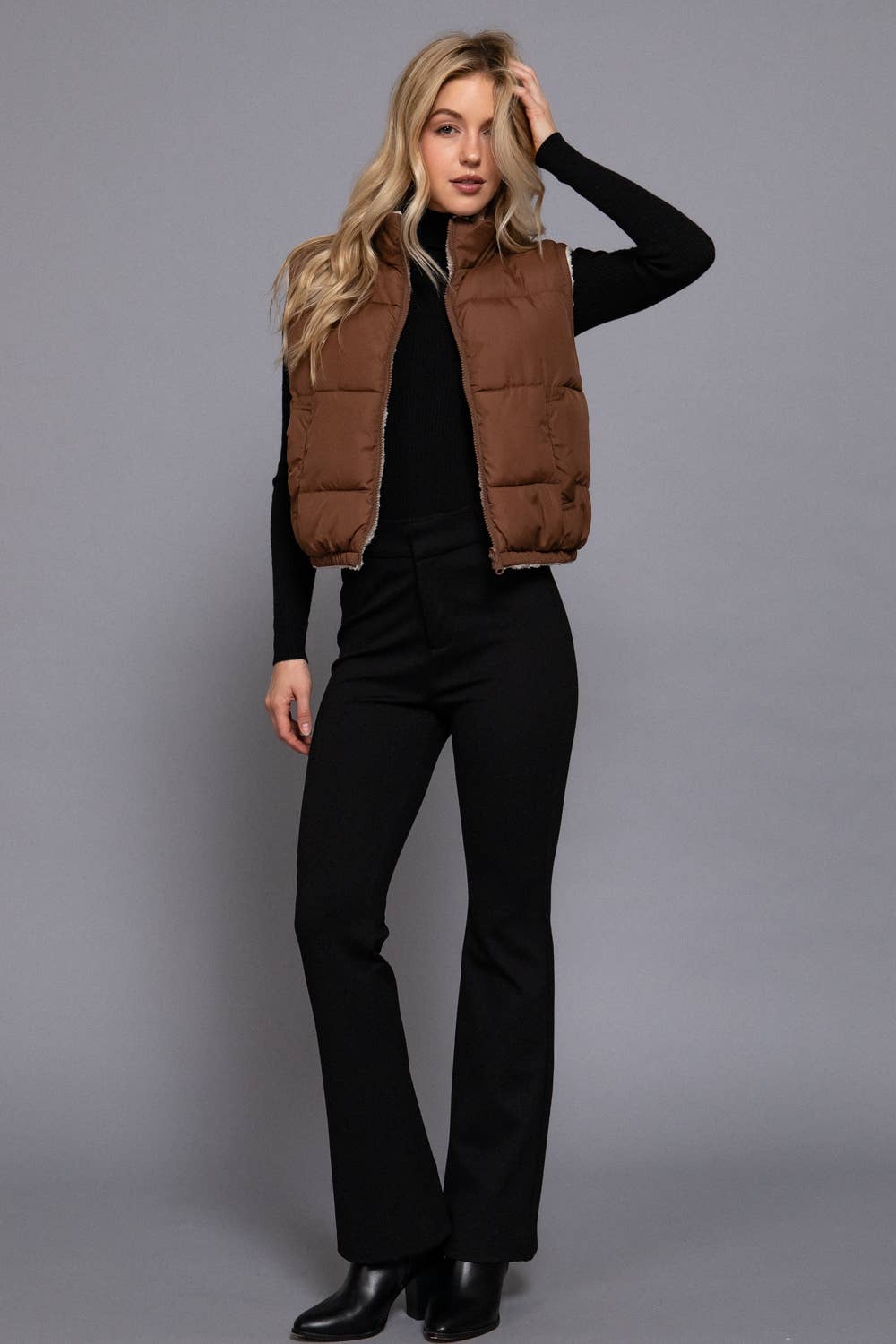 Double Take Vest Brown *reversible*