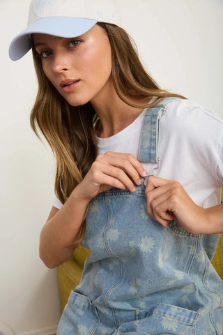 Dandelion Wash Denim Overall Mini Dress - Sugar Co.
