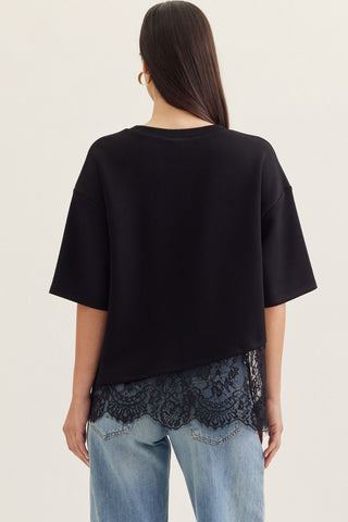 Dare Me Lace Tee Black - Sugar Co.