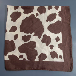 Dark Brown Cow Print Square Bandana Scarf: BR - Sugar Co.