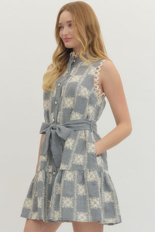 Darling in Detail Dress Navy - Sugar Co.