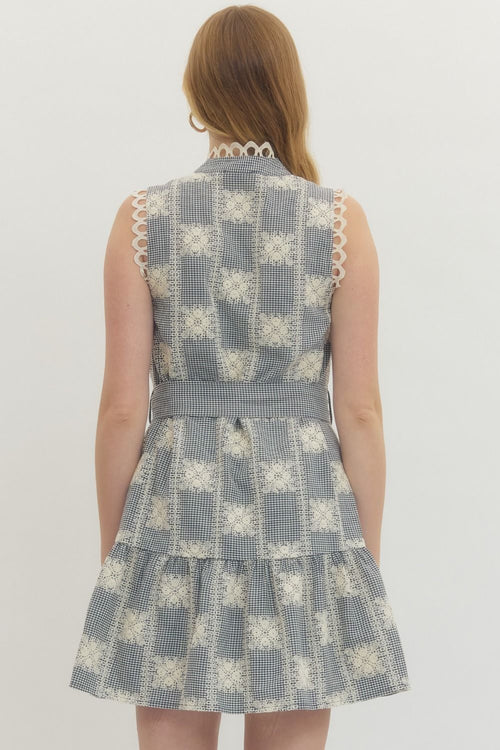 Darling in Detail Dress Navy - Sugar Co.