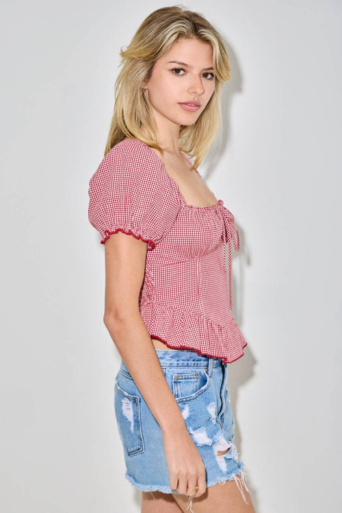 Gilded Gingham Top