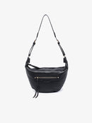 Leigh Distressed Hobo Bag: Black