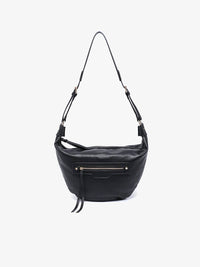 Leigh Distressed Hobo Bag: Black