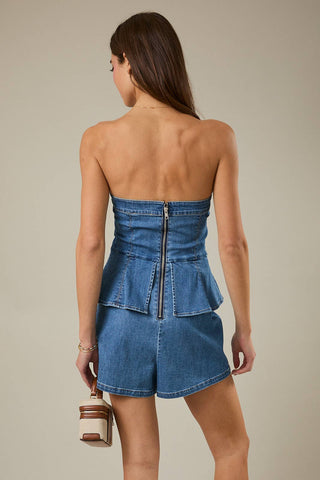 Denim Daydream Strapless Romper - Sugar Co.