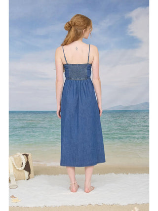 Denim Sweetheart Midi Dress - Sugar Co.