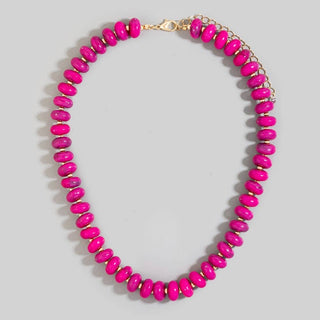 Disc Beaded Necklace Natural - Sugar Co.