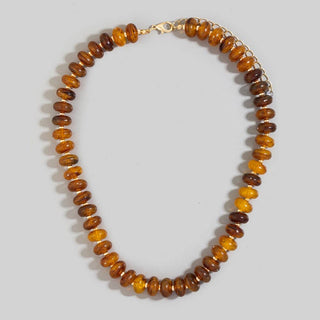 Disc Beaded Necklace Natural - Sugar Co.