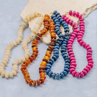 Disc Beaded Necklace Natural - Sugar Co.