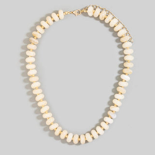 Disc Beaded Necklace Natural - Sugar Co.