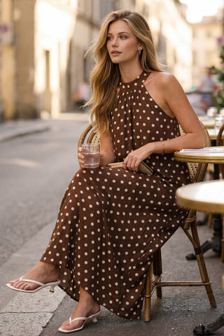 DOT PRINT HALTER MAXI - Sugar Co.