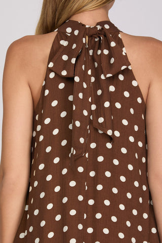 DOT PRINT HALTER MAXI - Sugar Co.