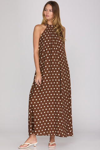DOT PRINT HALTER MAXI - Sugar Co.