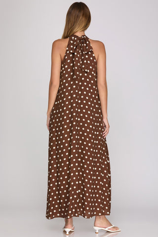 DOT PRINT HALTER MAXI - Sugar Co.