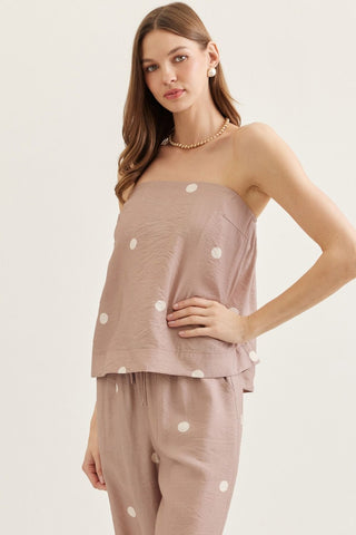 Dottie Darling Strapless Top Mocha - Sugar Co.