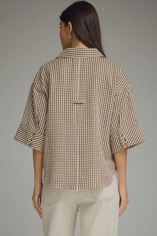 Dune Gingham Drop Shoulder Top - Sugar Co.