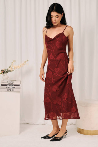 Sienna Floral Cowl Neck Midi Dress