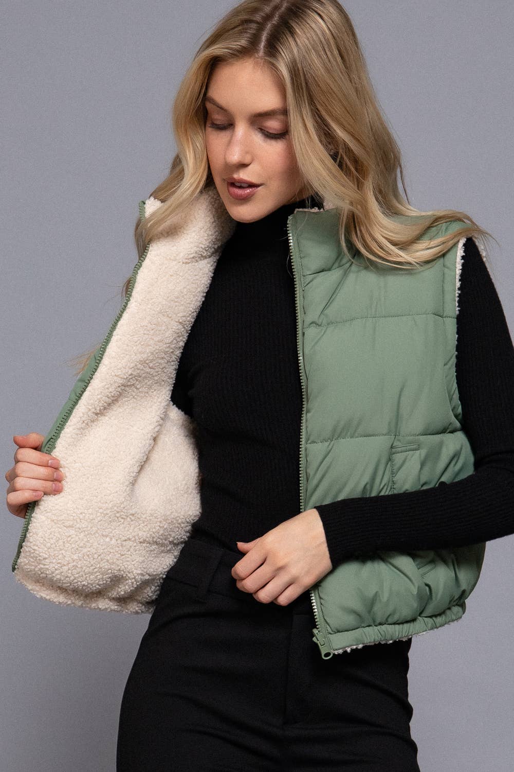 Double Take Vest Green *reversible*