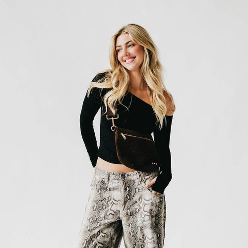 Suede Westlyn Woven Bum Bag: Suede Taupe