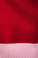 "MERRY" SWEATER: RED-PINK
