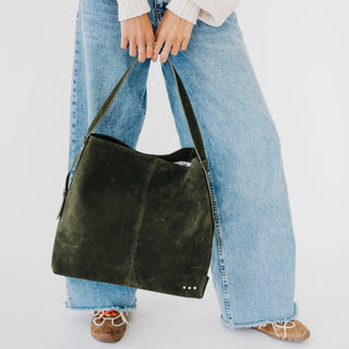 Evie Faux Suede Hobo Bag