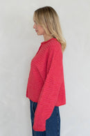 Piper Cardigan Mini Striped cherry
