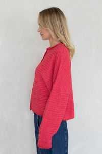 Piper Cardigan Mini Striped cherry