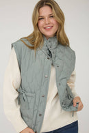 Charm Quilted Vest Dusty Sage