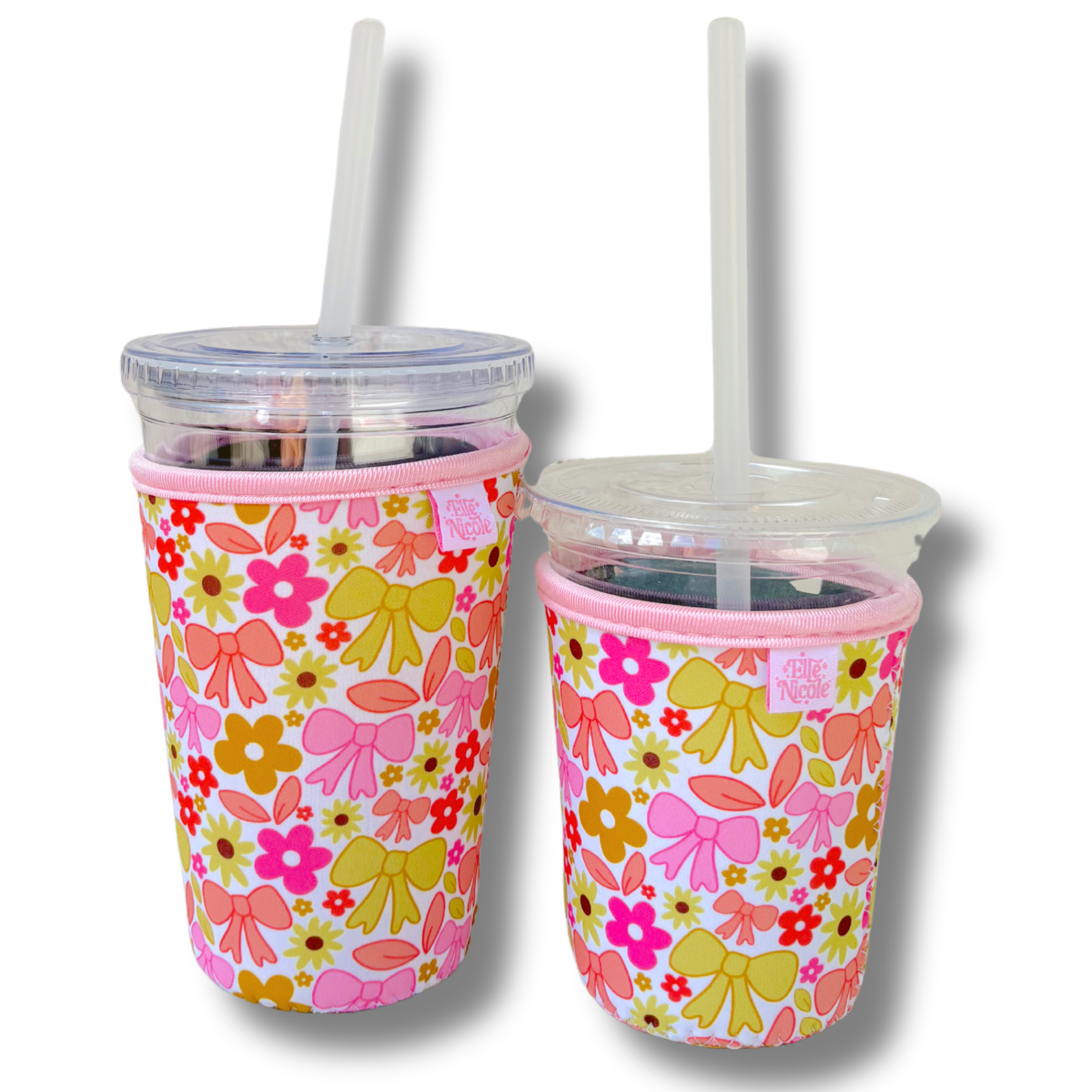 Coffee Cup Cover - Bows - Iced Drink Sleeve: Small / 16oz