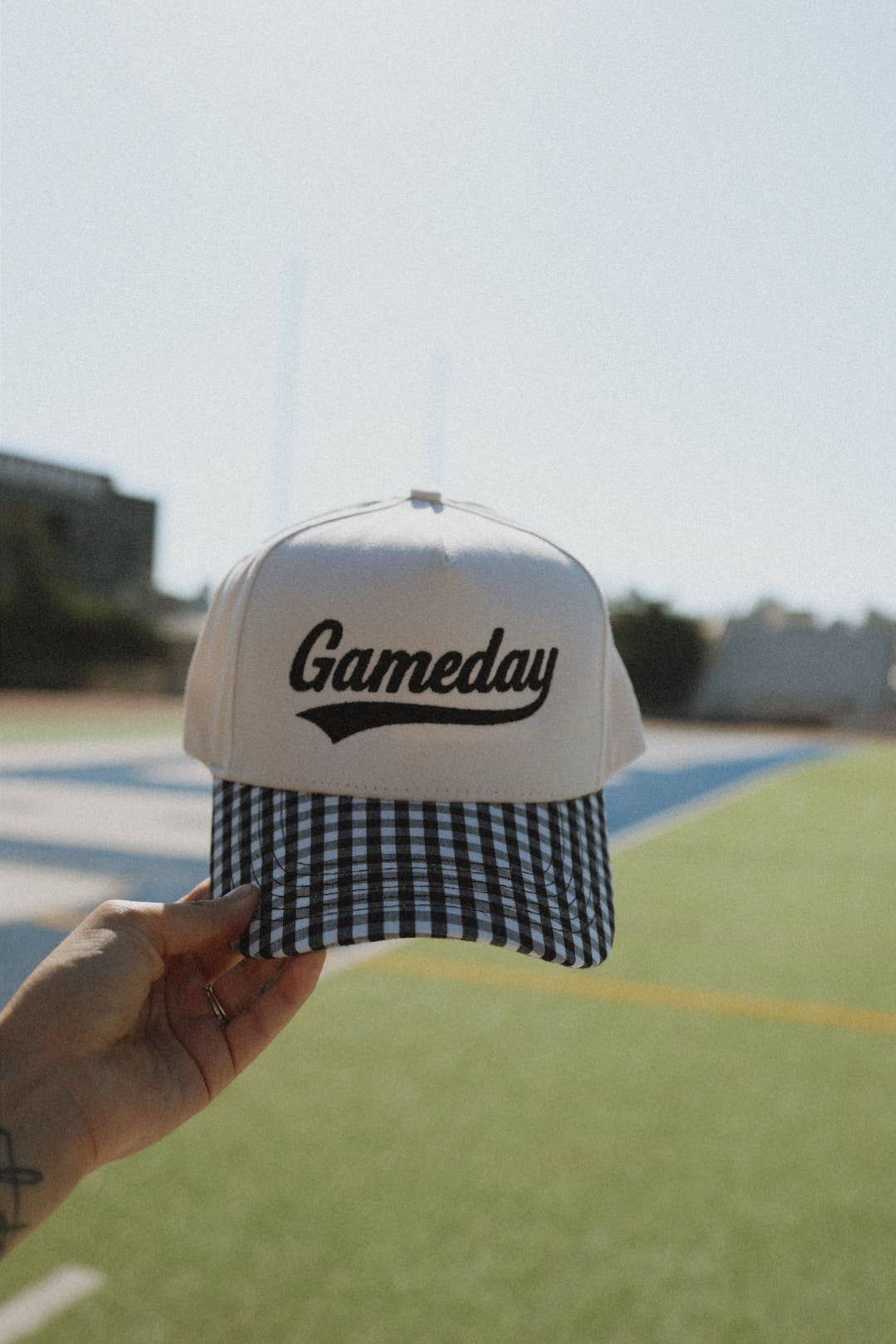 Gameday Gingham print hat 