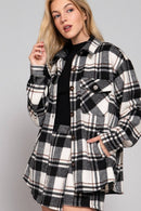 Luxe Plaid Wool Jacket Black