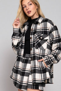Luxe Plaid Wool Jacket Black