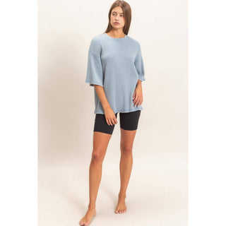 Easy Like Sunday Waffle Top Brown - Sugar Co.