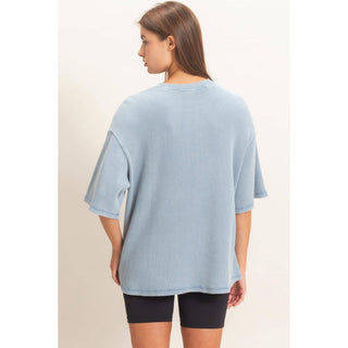 Easy Like Sunday Waffle Top Brown - Sugar Co.