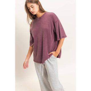 Easy Like Sunday Waffle Top Dark Cherry - Sugar Co.