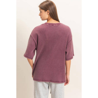 Easy Like Sunday Waffle Top Dark Cherry - Sugar Co.