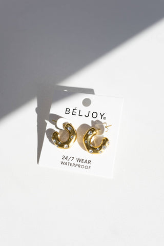 Ebby Hoop Earrings || Choose Color: CRYSTAL - Sugar Co.