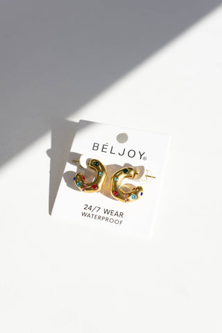 Ebby Hoop Earrings || Choose Color: CRYSTAL - Sugar Co.