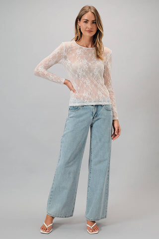 After Midnight Lace Top Cream