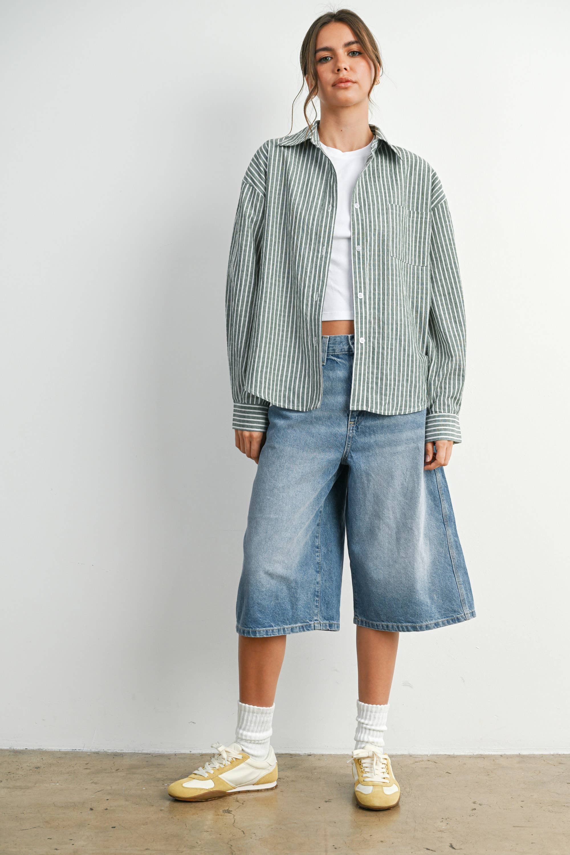 Beth Button Up Green