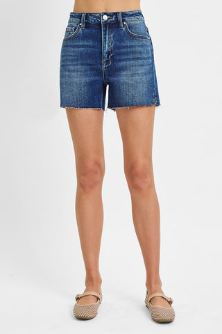 Edge of Summer Raw Hem Shorts | Dark - Sugar Co.