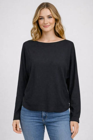 Just a Dream Boatneck Sweater in Black