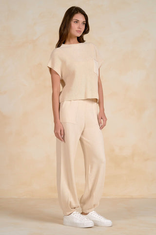 ELAN | Cap Sleeve Ribbed Pocket Sweater - Sugar Co.
