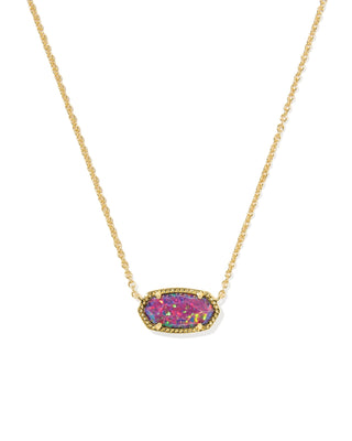 Elisa Gold Necklace Dark Lavender Kyocera Opal - Sugar Co.