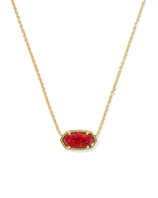 Elisa Gold Necklace Red Kyocera Opal - Sugar Co.