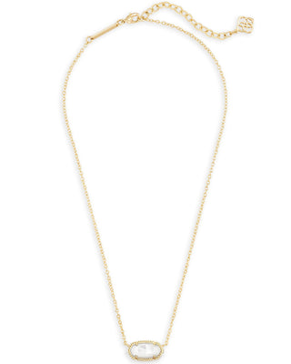 Elisa Pendant Necklace in Gold Ivory Mother of Pearl - Sugar Co.