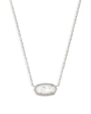Elisa Pendant Necklace in Silver Ivory Mother of Pearl - Sugar Co.