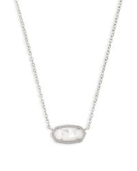 Elisa Pendant Necklace in Silver Ivory Mother of Pearl